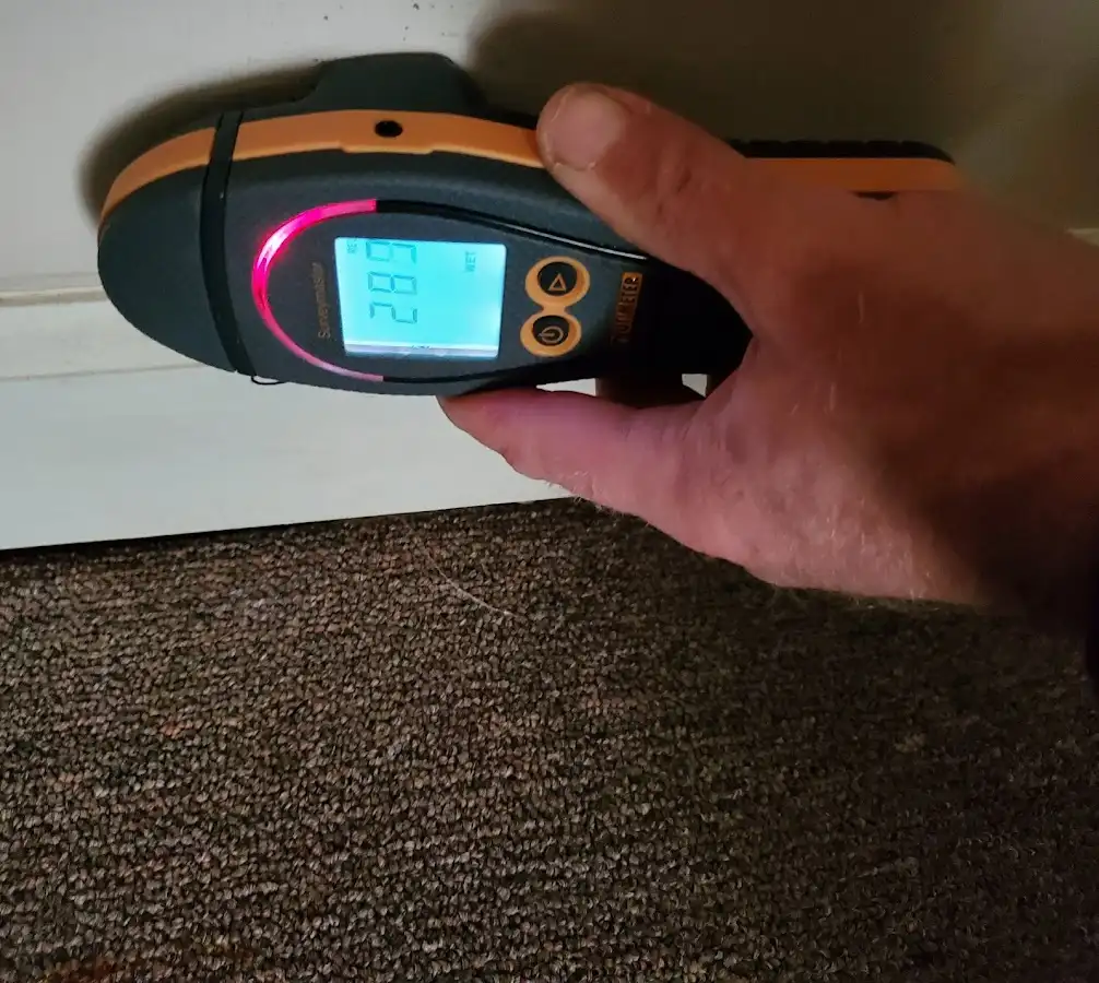 Moisture detection at baseboard during Mold Inspection & Testing in Whittier